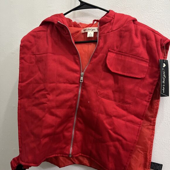 Jackets & Blazers - Who’s That Girl Vest Jacket Lined 2XL Red Zip Up
